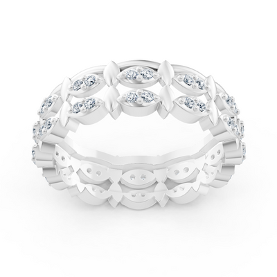 Birgie 14K Weissgold Diamant Eternity Ring -  Zeitlose Marquise Eleganz