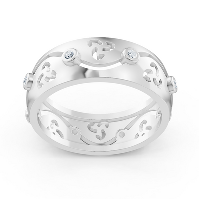 Eleganter Weißgold-Ring mit Runddiamanten im Bezel-Design