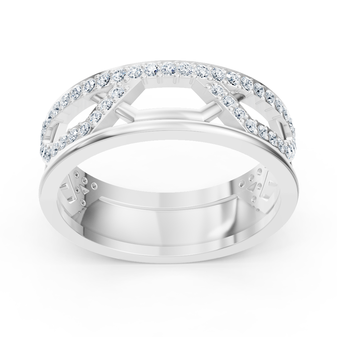 Weißgold-Ring mit Runddiamanten im Prong-Design