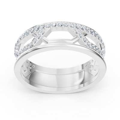 Weißgold-Ring mit Runddiamanten im Prong-Design