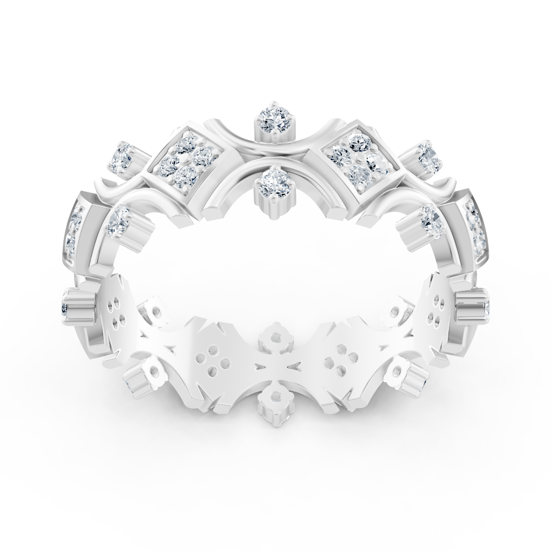 White gold ring with round diamonds