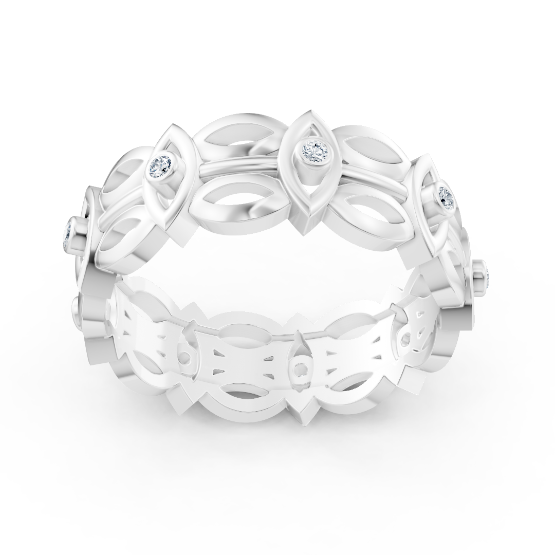 White gold ring with round diamonds