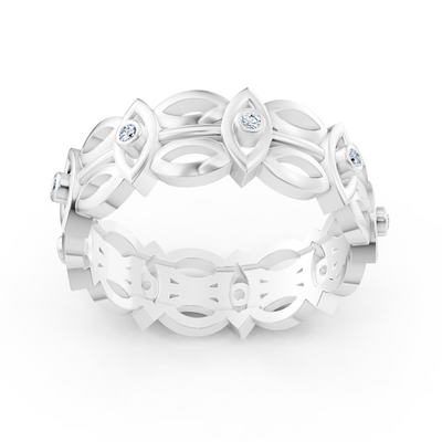 White gold ring with round diamonds