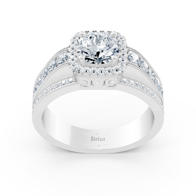 Brilliant Aura 14k white gold diamond ring