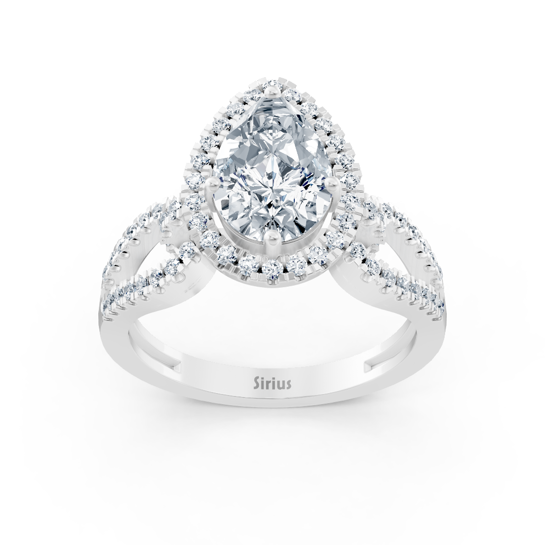 Majestic Pear 14K White Gold Marquise Diamond Ring