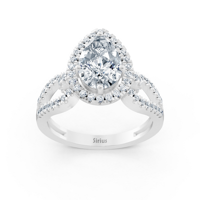 Majestic Pear 14K White Gold Marquise Diamond Ring