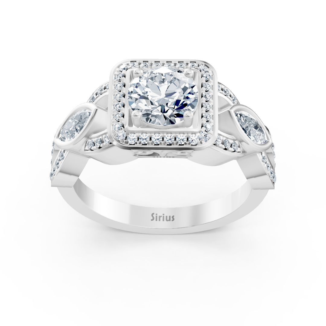 Graceful Marquise 14 Karat Weissgold Diamantring