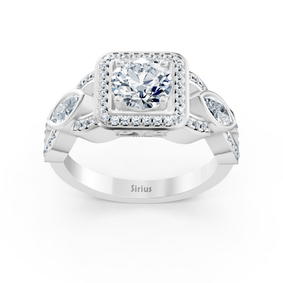 Graceful Marquise 14 Karat Weissgold Diamantring