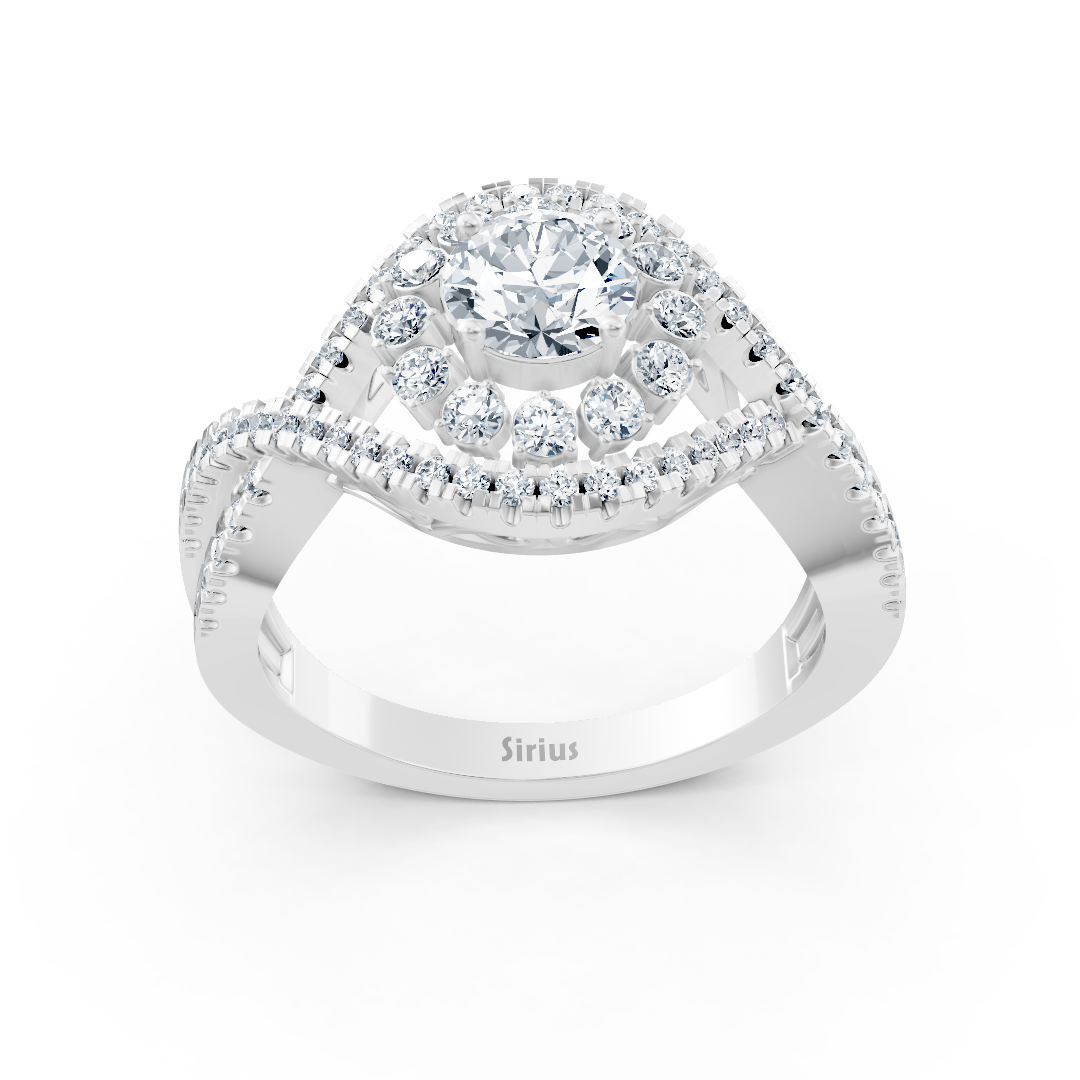 white gold diamond halo engagement ring