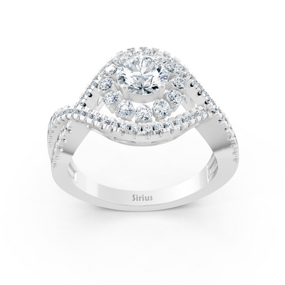 white gold diamond halo engagement ring