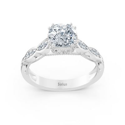 Diamond and ruby ​​ring white gold