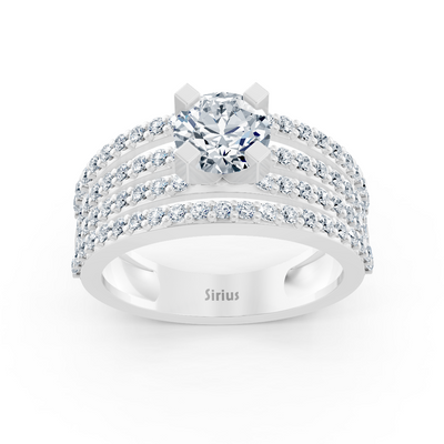 Eternity & Solitär Diamantring Weißgold