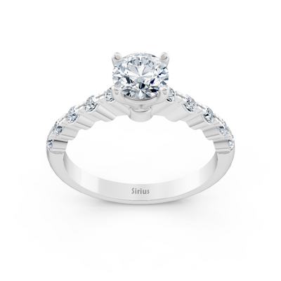 Half Eternity &amp; Solitaire Diamond Ring White Gold