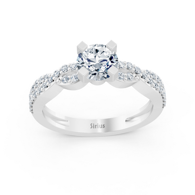 Twist Eternity &amp; Solitaire Diamond Ring White Gold