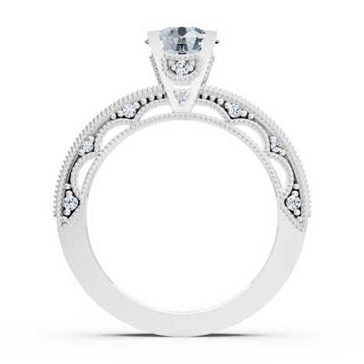 14 Karat Weissgold Rundschliff Diamant Ring