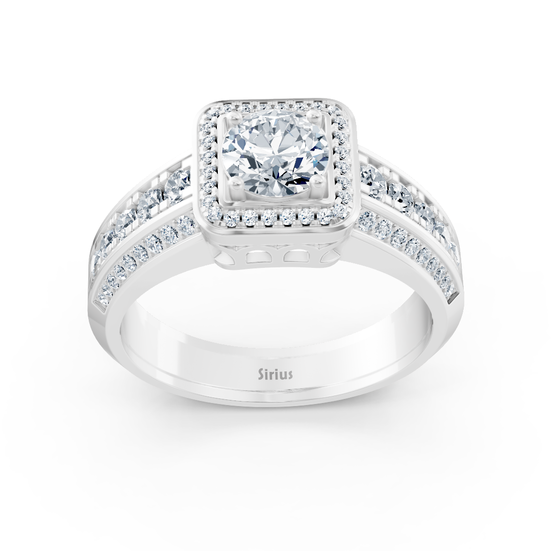 1.41 Karat Prinzessschliff Diamantring aus 14 Karat Weißgold