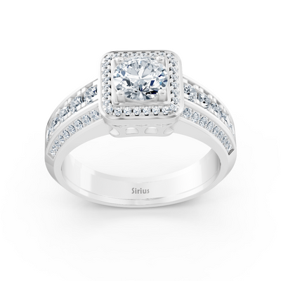 1.41 Karat Prinzessschliff Diamantring aus 14 Karat Weißgold