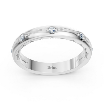 0.09 carat diamond stacking ring in white gold