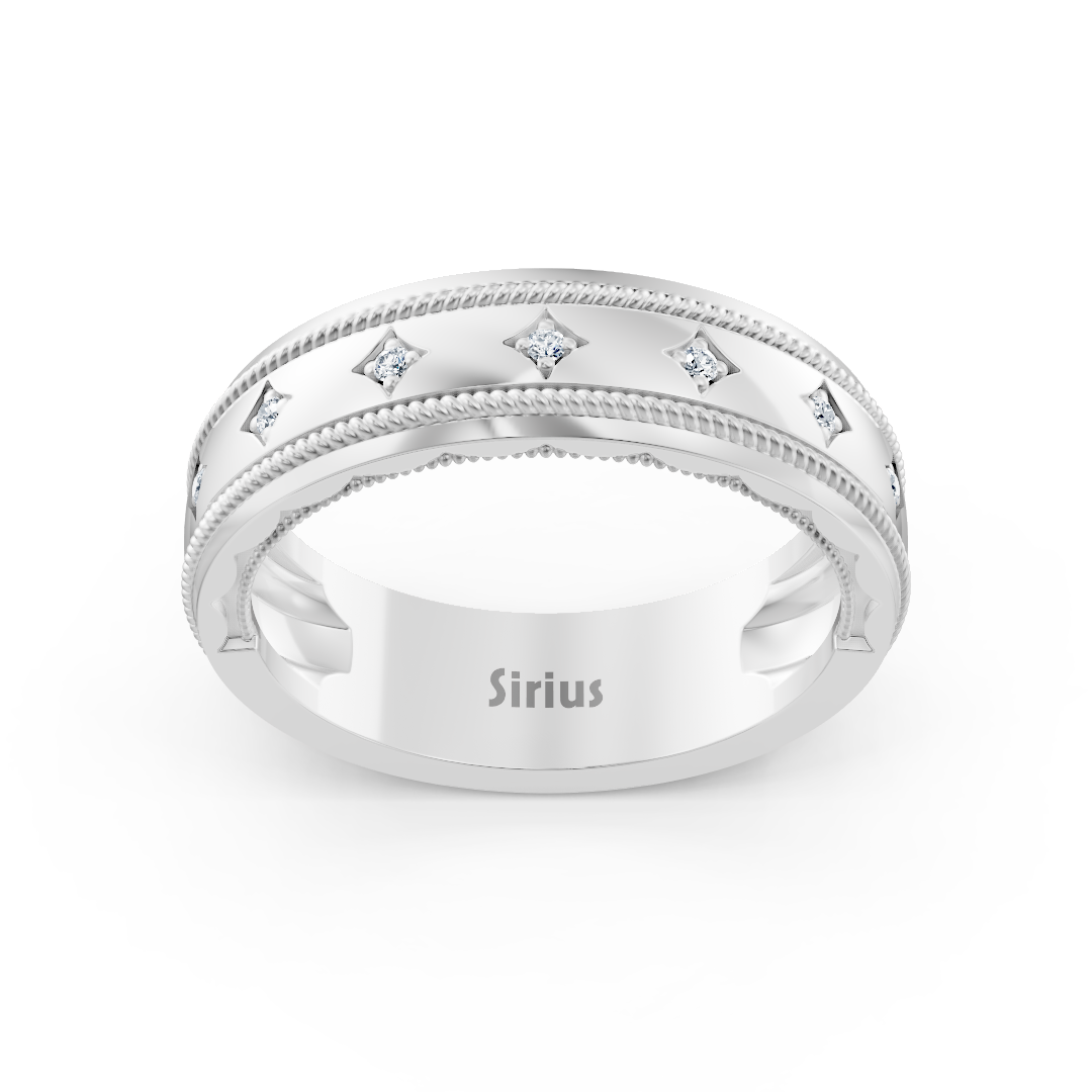 0.05 Karat Diamant Herren Ehering in Weißgold