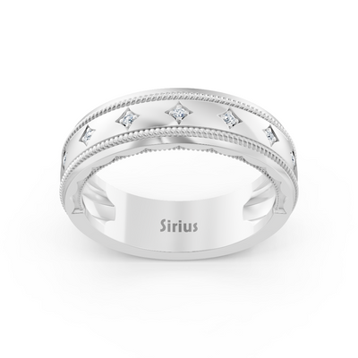 0.05 Karat Diamant Herren Ehering in Weißgold