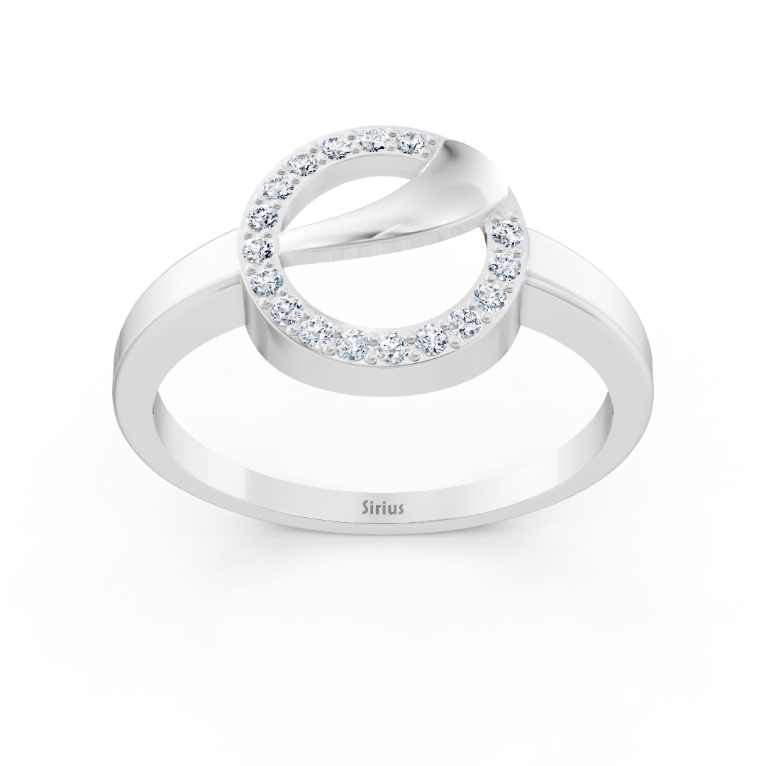 Elegant white gold diamond ring with claw setting