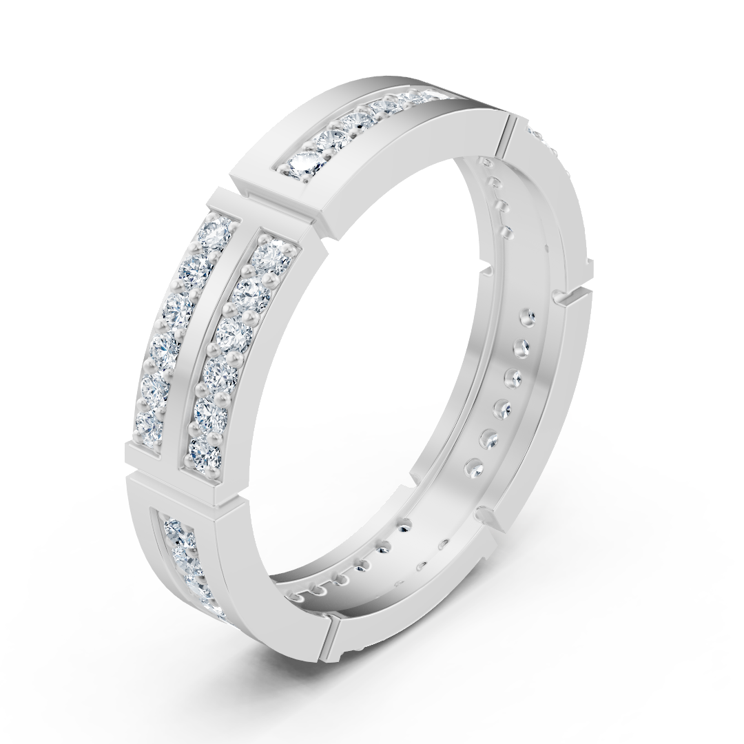 Exclusive diamond ring 14K white gold – 0.54 carat round diamonds
